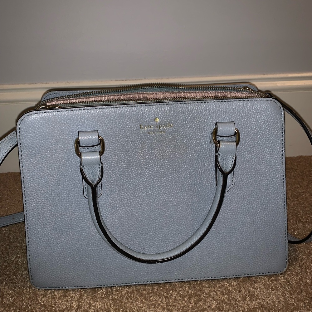 Kate Spade Mulberry Street Lise Adjustable Strap Baby Blue Satchel